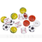 Cartoni colorati Pallacanestro Calcio Pallone da rugby Stampato Bottoni Fibbie in legno