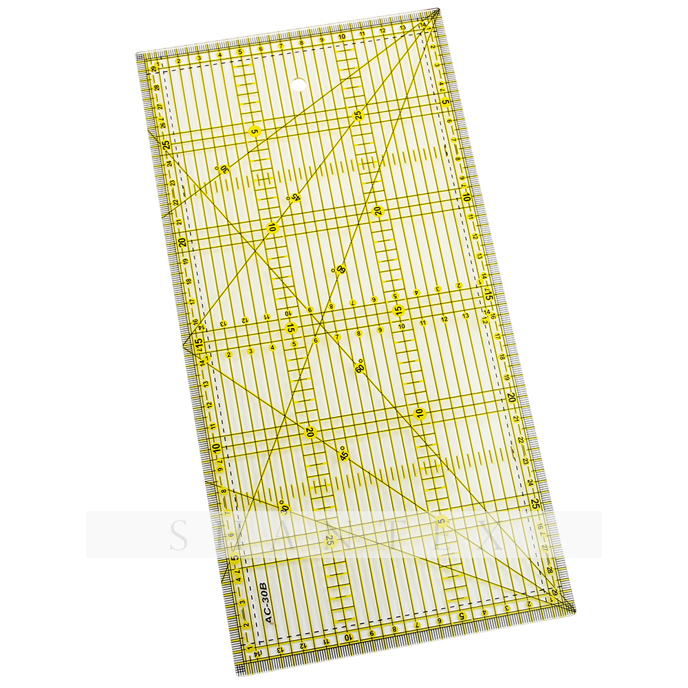 Righello in acrilico trapuntato quadrato metrico parallelo su misura in plastica da 30 cm